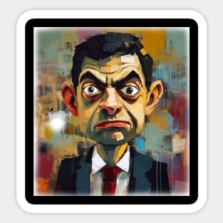 mr. bean with style  neo-expressionist art Sticker